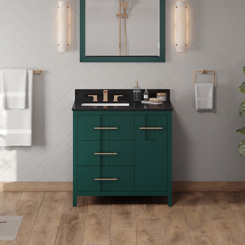 Jeffrey Alexander VKITKAT36R-GRANITE Katara 36" Free Standing Vanity