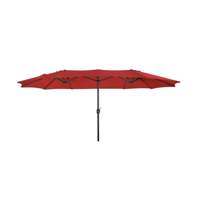 Johnn 15' Double-Sided Outdoor Offset Patio Twin Umbrella