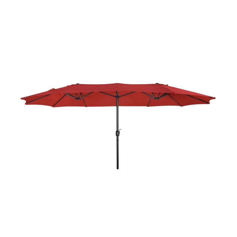 Johnn 15-foot Double-Sided Outdoor Offset Patio Twin Umbrella - Red