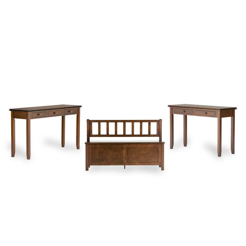 WYNDENHALL Stratford SOLID WOOD 47 inch Wide Transitional Entryway Storage Bench - 48 Inches wide