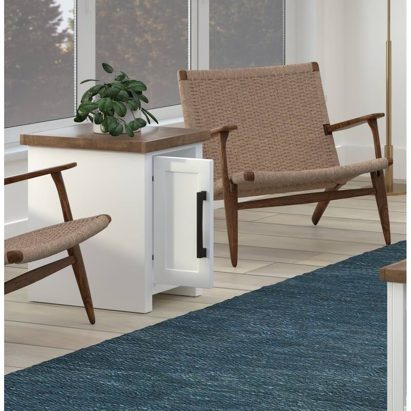 Bridgevine Home Modern Farmhouse 14 inch Chairside Table, No Assembly Required, Two-Tone Finish