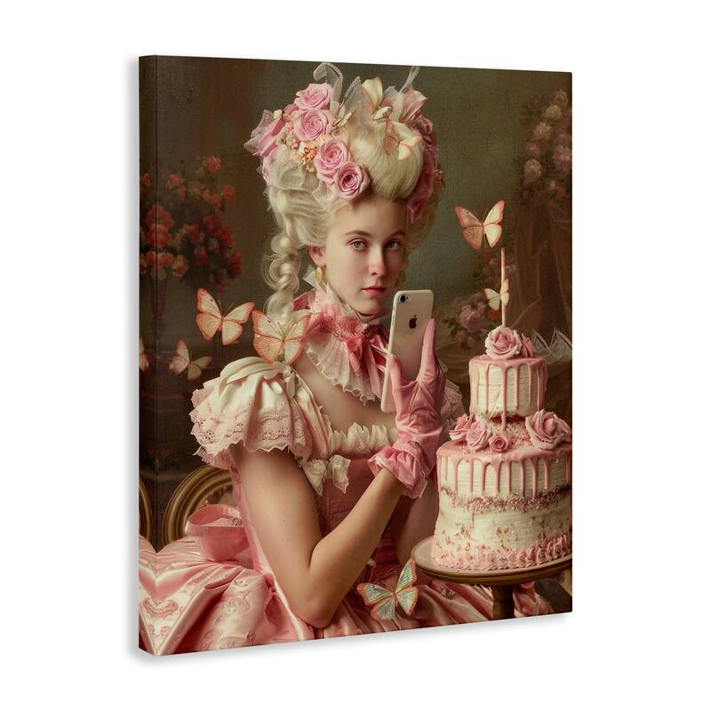 Stupell Vintage Lady with Cellphone Canvas Wall Art Design By Michael McKinney