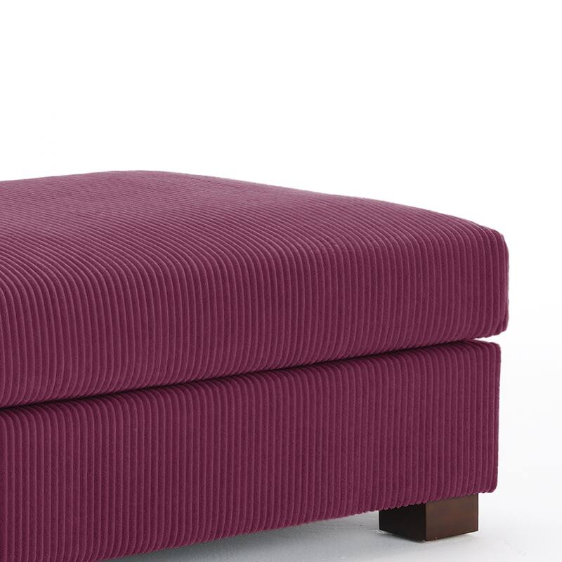 Modern Oversized striped Corduroy Ottoman
