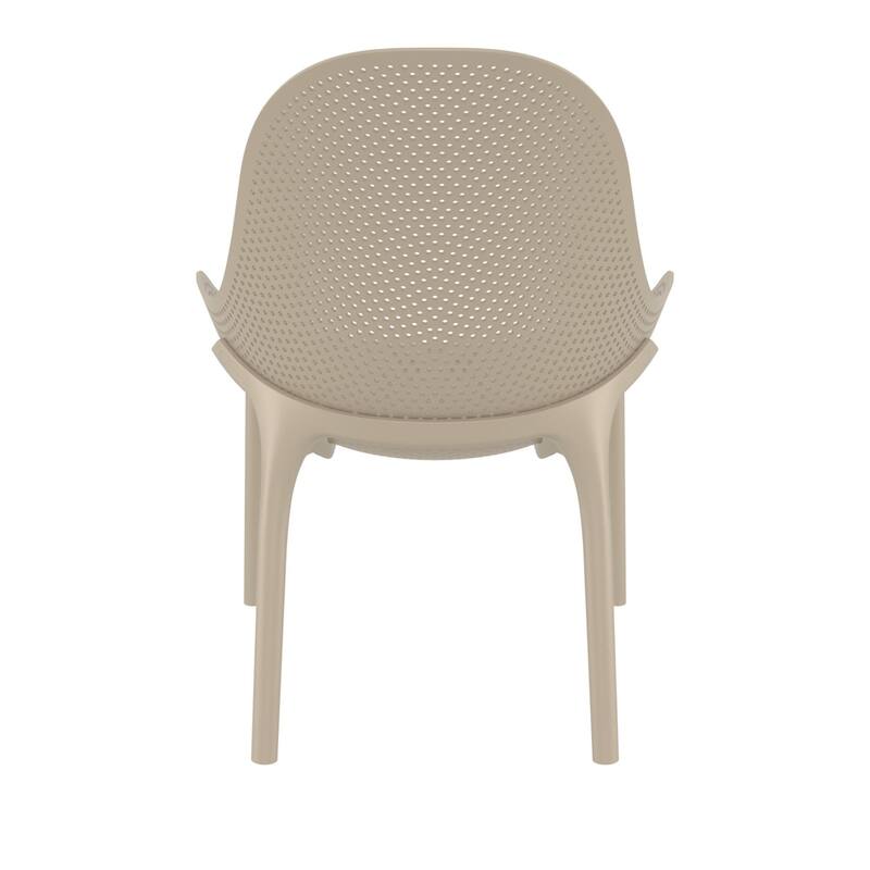 32.75" Taupe Brown Solid Patio Lounge Chair