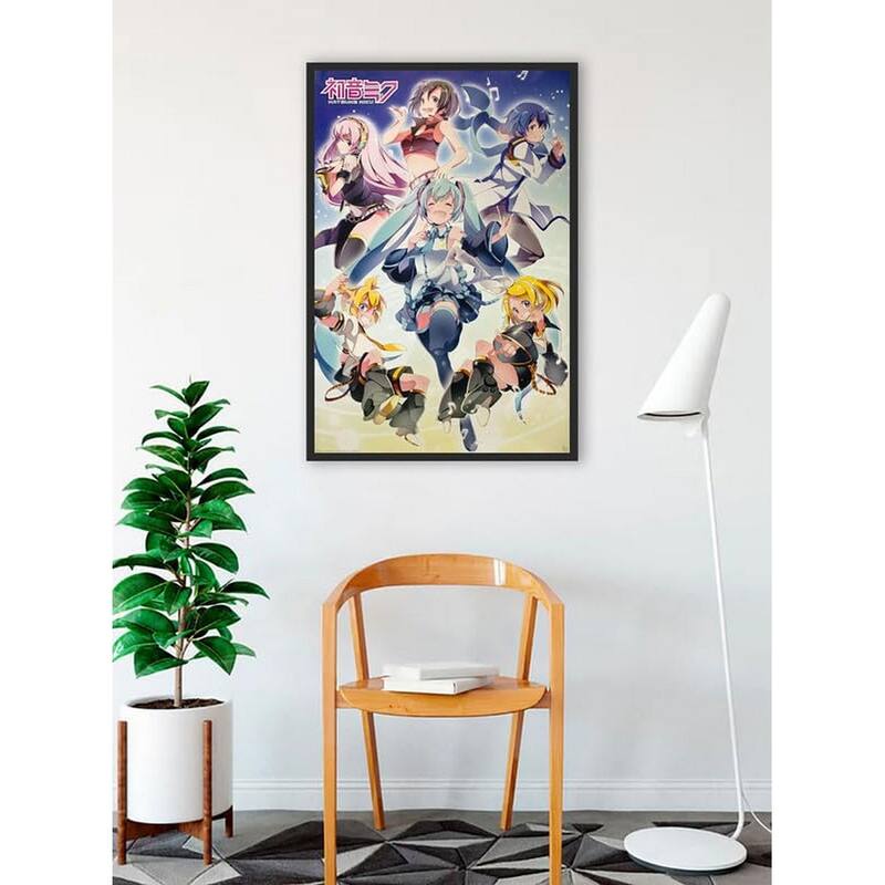 Hatsune Miku Group Framed Poster - 24 x 36 Inch