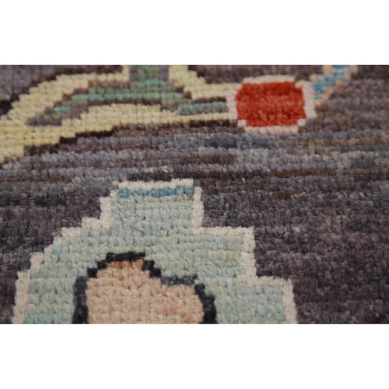 Hand Knotted Oriental 100% Wool Carpet Transitional All-Over Greys & Charcoal Oushak Area Rug - 10' 0'' X 8' 3''