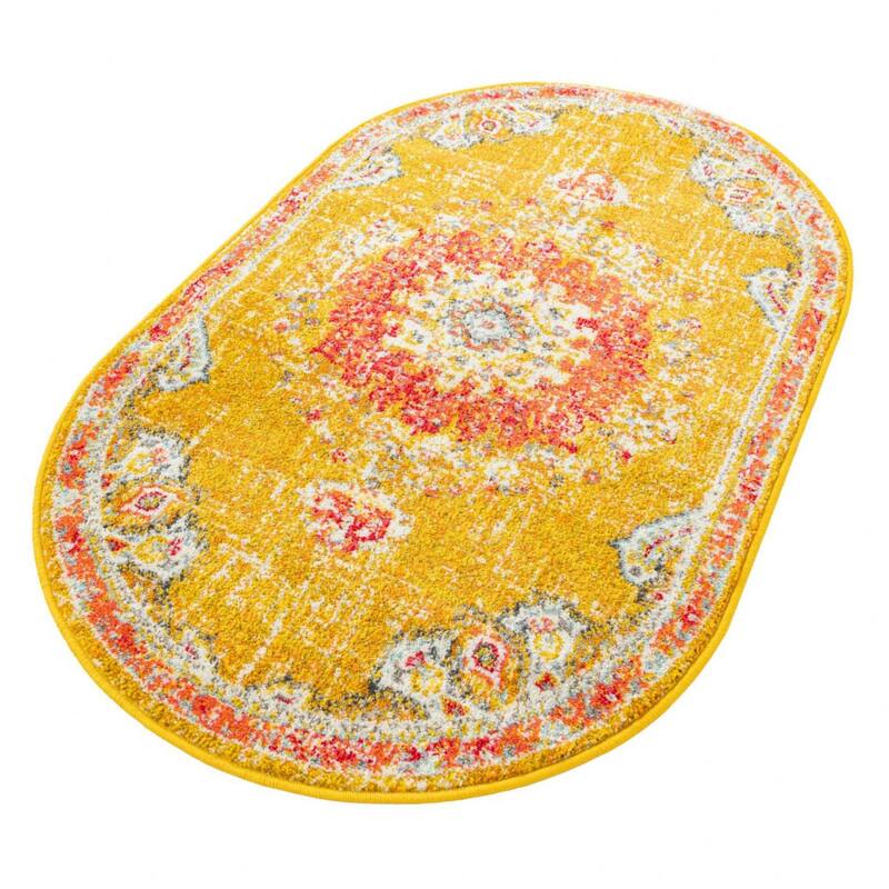 Traditional Koakburg Collection Area Rug - Gold - 3'3"x5'3" Oval