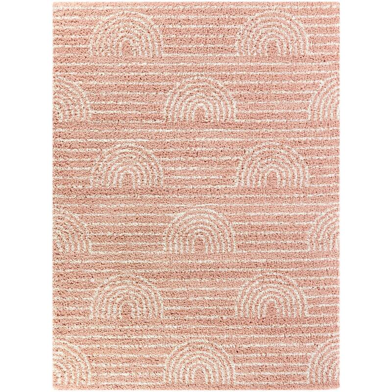 Mod-Tod Hailey Kids Rainbow Print Shag Berber Area Rug