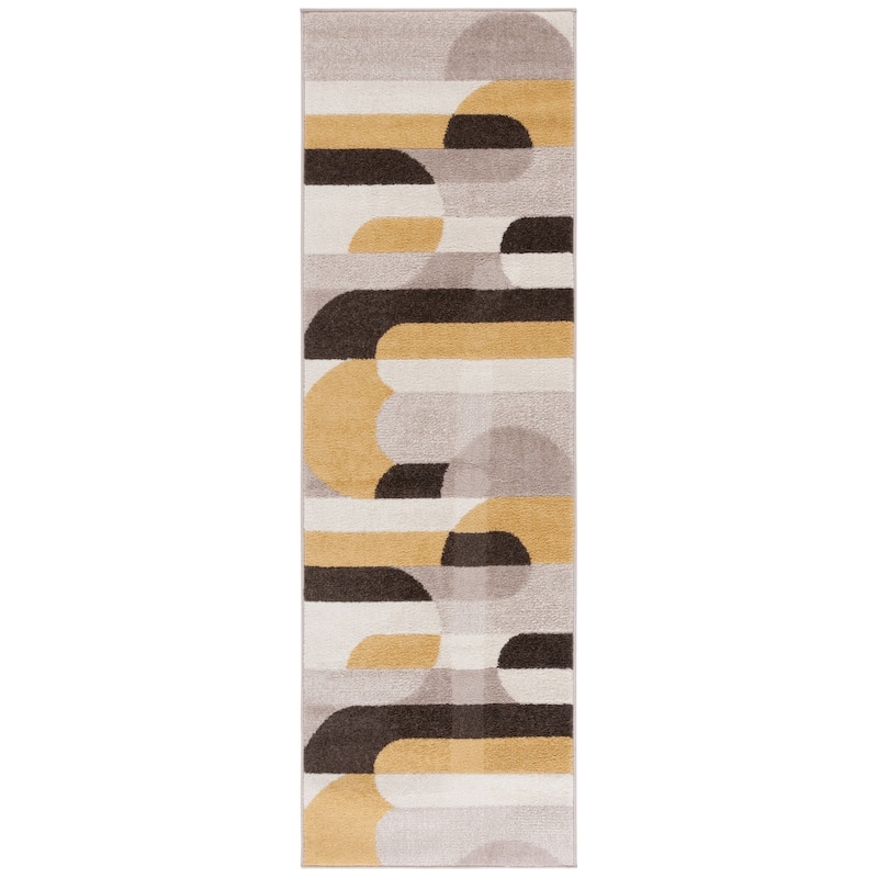 SAFAVIEH Adirondack Jarmila Mid-Centry Modern Retro Rug - 2'1" x 8' Runner - Beige/Yellow