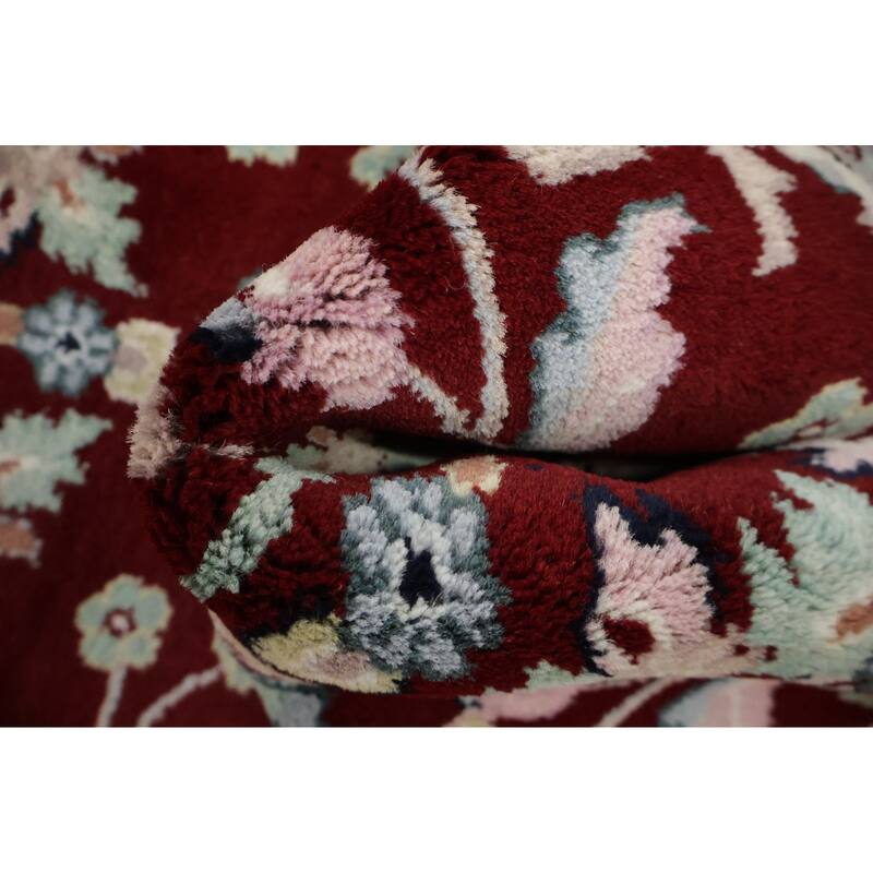 Hand Knotted Oriental 100% Wool Carpet Traditional All-Over White Kashan Runner Rug - 7' 11'' X 2' 8''