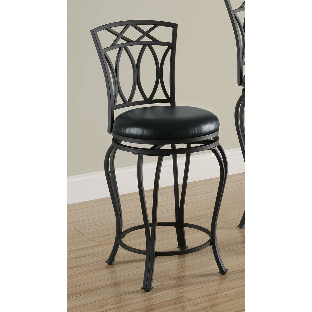 Grigny Black Metal Swivel Stool
