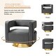 preview thumbnail 44 of 114, HULALA HOME Carisa Modern Upholstered Swivel Open-Back Barrel Chair with Golden Base