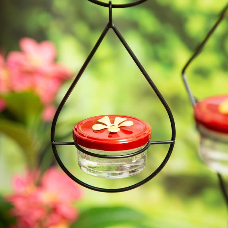 Hanging Three Tier Metal Hummingbird Feeder (Set of 2)