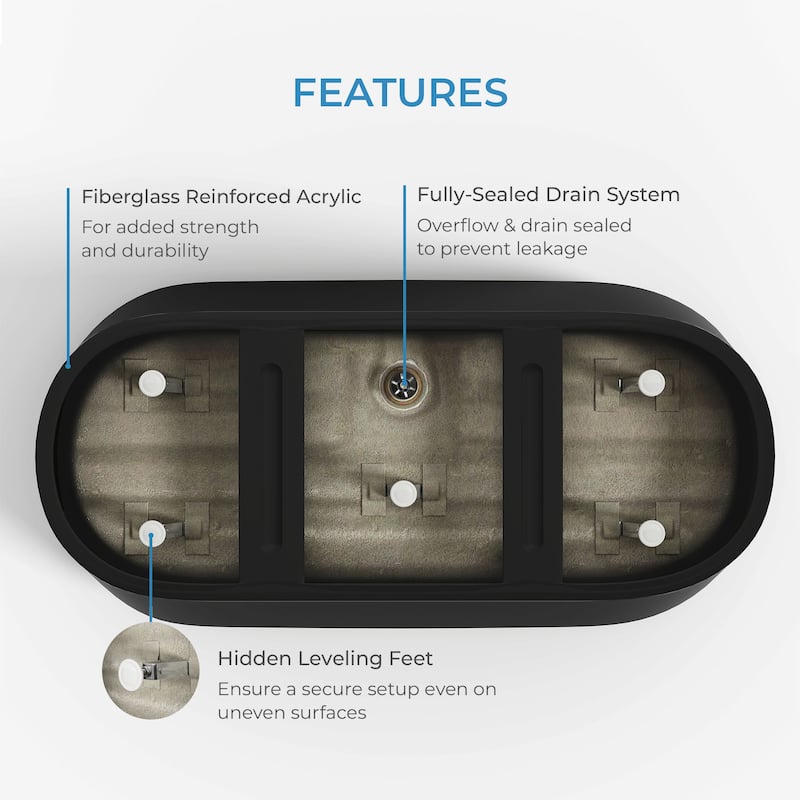 OVE Herschel 60-inch Free-Standing Bathtub in Matte Black