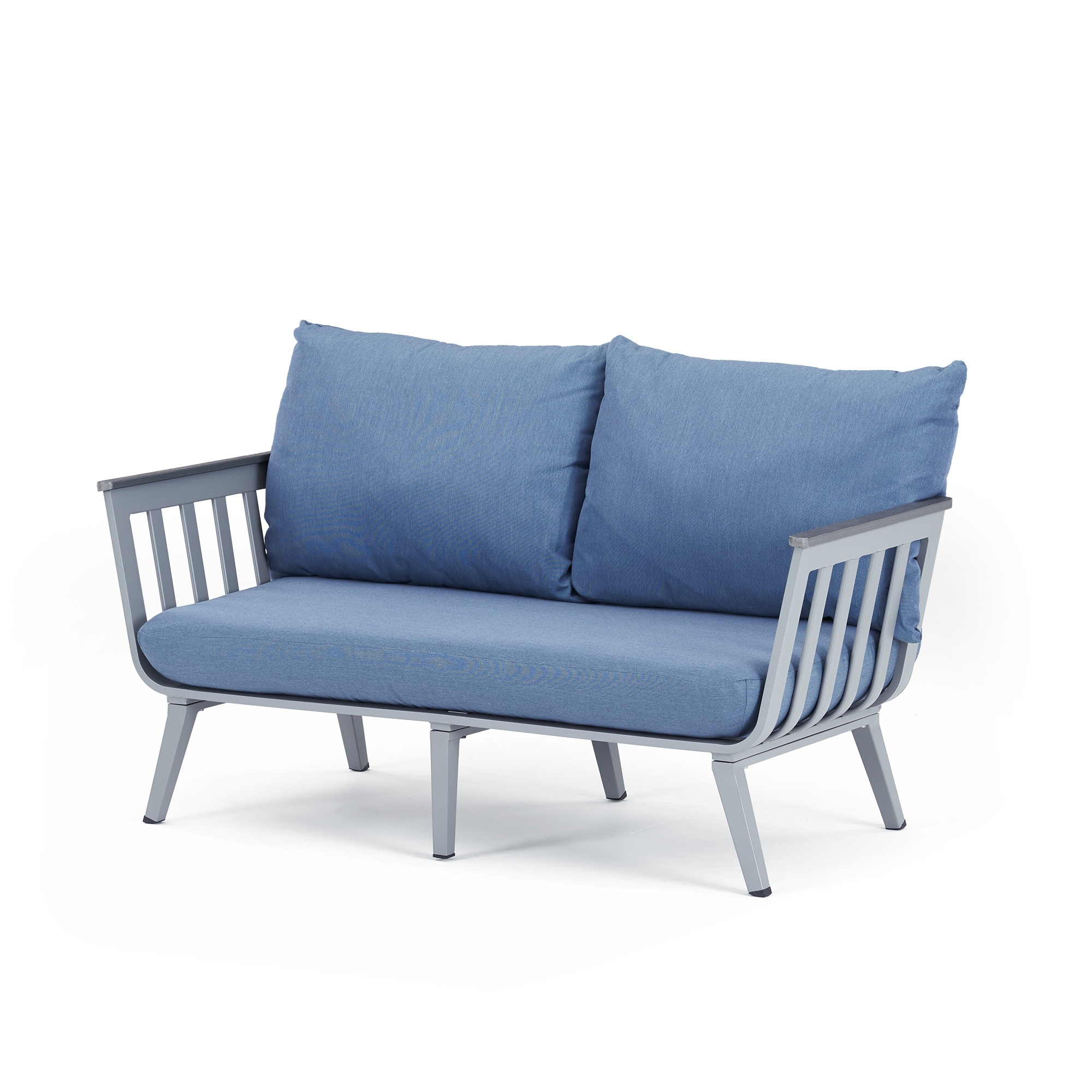 Vera Piece Sunbrella Outdoor Patio Seating Set Newport Blue