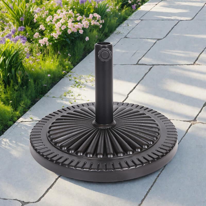 Syros 25-pound Round Black Steel Umbrella Base Holder by Christopher Knight Home