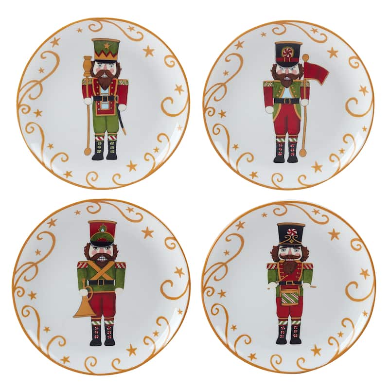 Certified International Holiday Magic Nutcracker 9" Dessert/Salad Plates, Set of 4