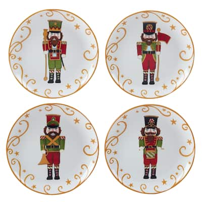 Certified International Holiday Magic Nutcracker 9" Dessert/Salad Plates, Set of 4