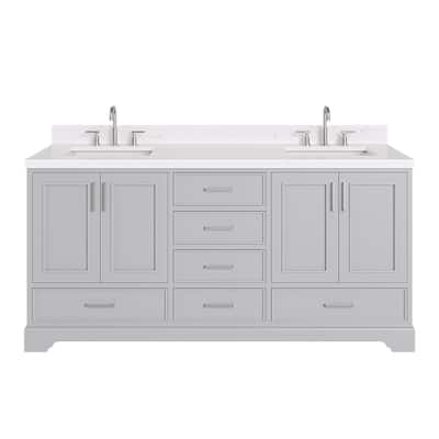 Ariel M072DCQRVO Stafford 72" Free Standing Double Basin Vanity Set