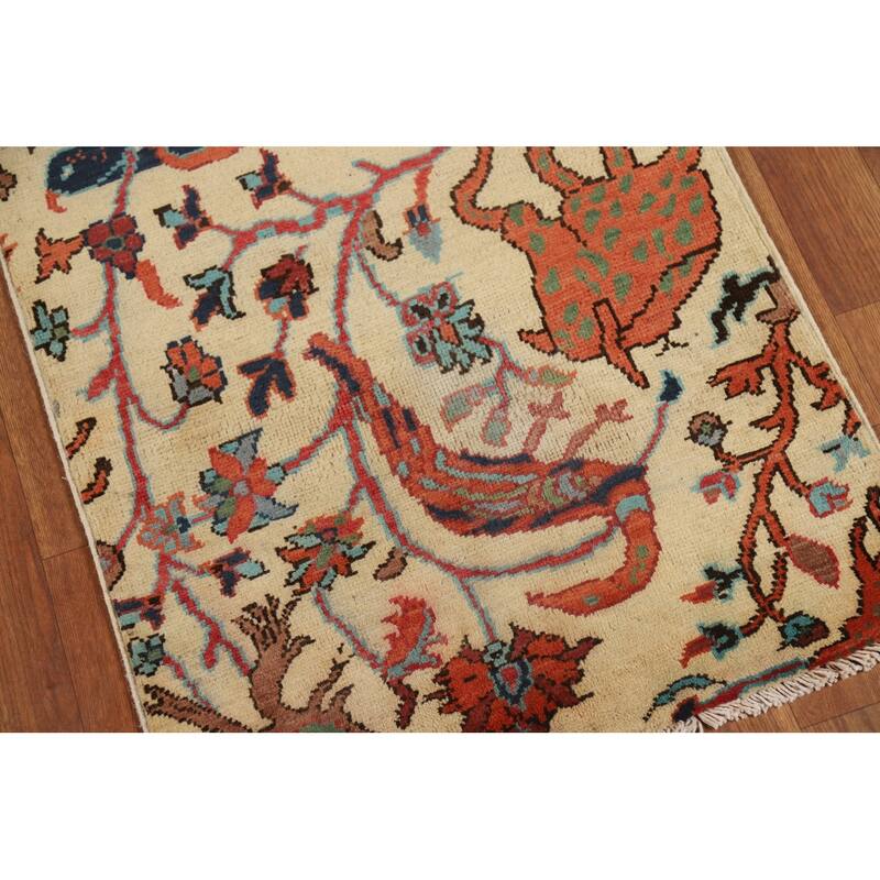 Animals Design Kazak Oriental Foyer Rug Hand-Knotted Wool Carpet - 2'0" x 3'0"