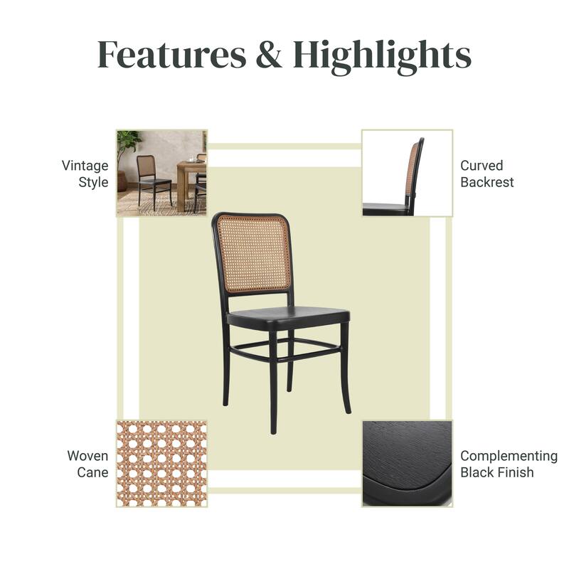 NPD Furniture Sonora Rattan Dining Side Chair Wood Seat