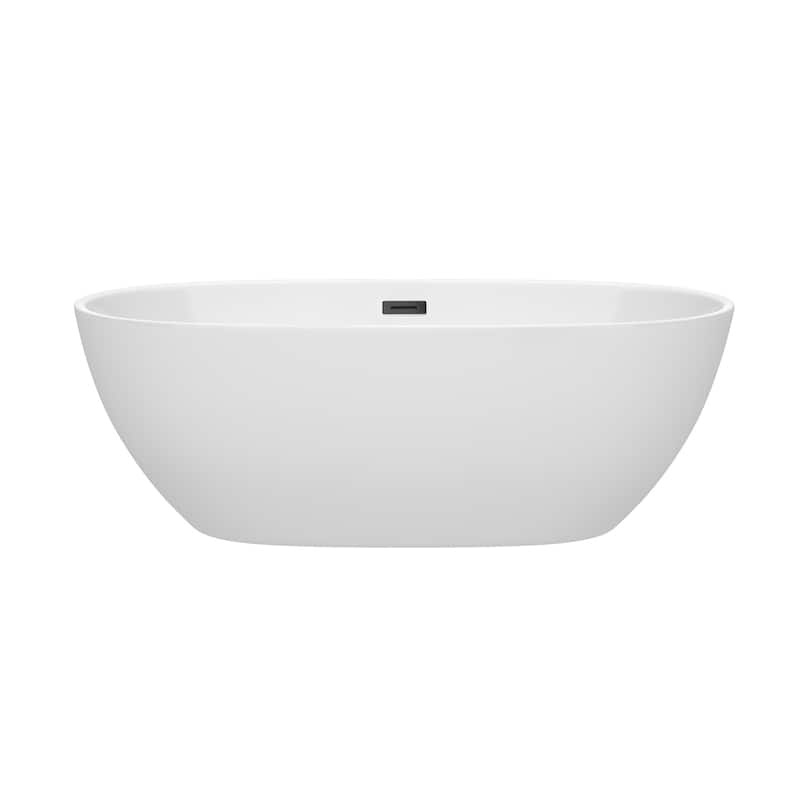 Wyndham Collection Juno 67-inch White Freestanding Soaking Bathtub