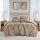 preview thumbnail 12 of 37, Madison Park Jasmine Ultrasoft Faux Fur Ribbed Comforter Set Black - King