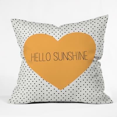 Allyson Johnson 'Hello Sunshine' Multicolored Polyester Heart Throw Pillow