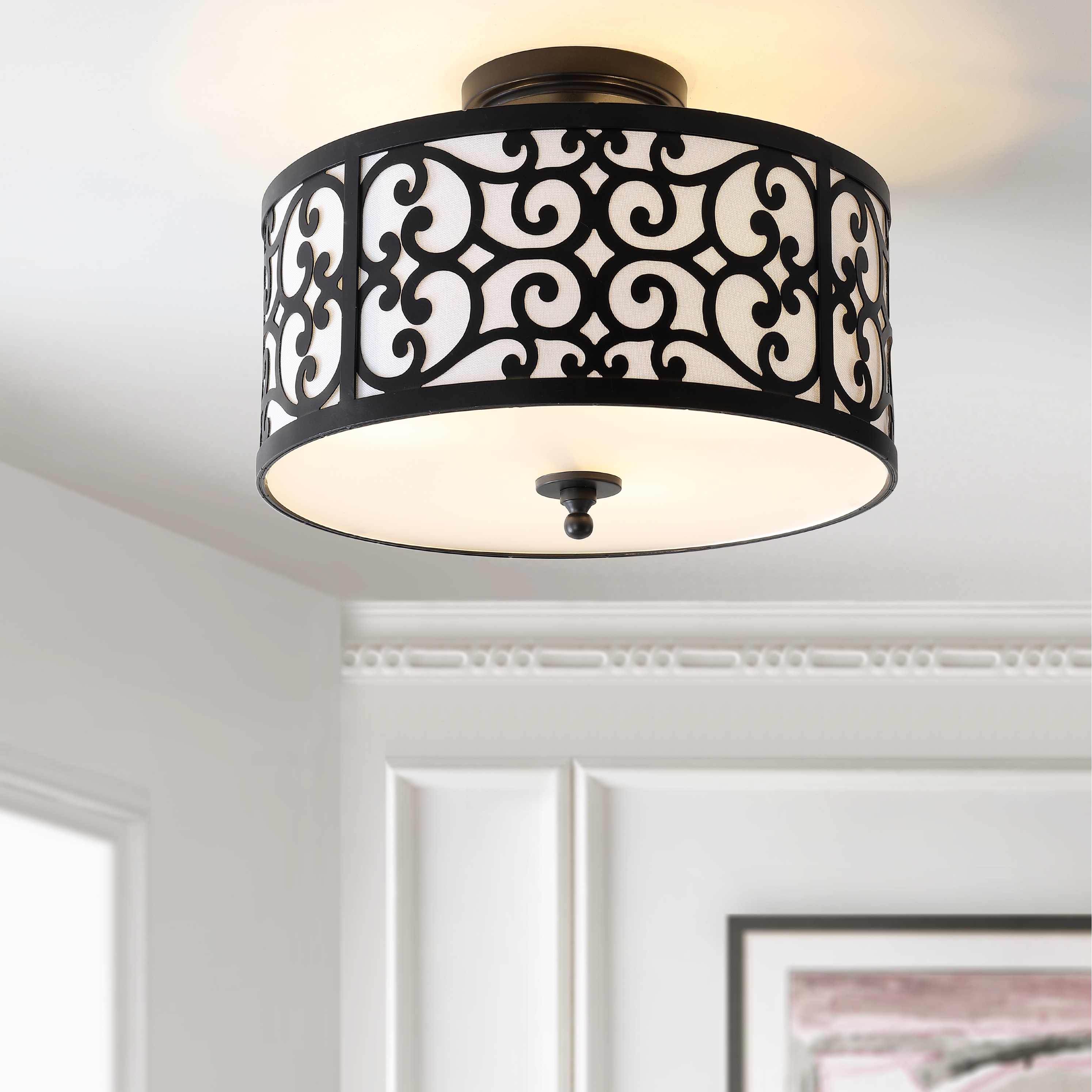 Stella 15 Metal LED Semi Flush Mount Oil Rubbed Bronze by JONATHAN Y On Sale Bed Bath Beyond 35664227