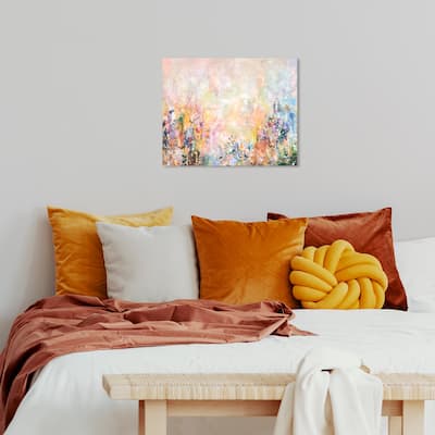 Wynwood Studio Abstract Garden Melting Petals Pink and Light Pink Modern & Contemporary Wall Art Canvas Print