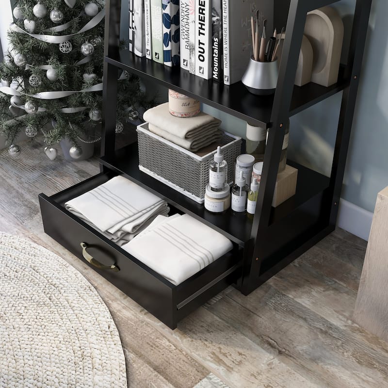 Stryi Contemporary 5-Tier Ladder Open Back Bookshelf by Copper Grove