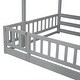 preview thumbnail 7 of 20, Pine Twin Over Full Bunk Bed with Safety Guardrails