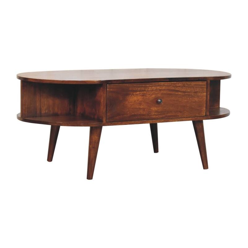 Artisan Furniture Solid Wood Chestnut Oval Coffee Table