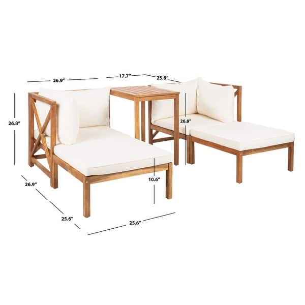 dimension image slide 1 of 4, SAFAVIEH Outdoor Living Ronson 5 Pc Sectional Set - 26.9 x 26.9 x 26.8