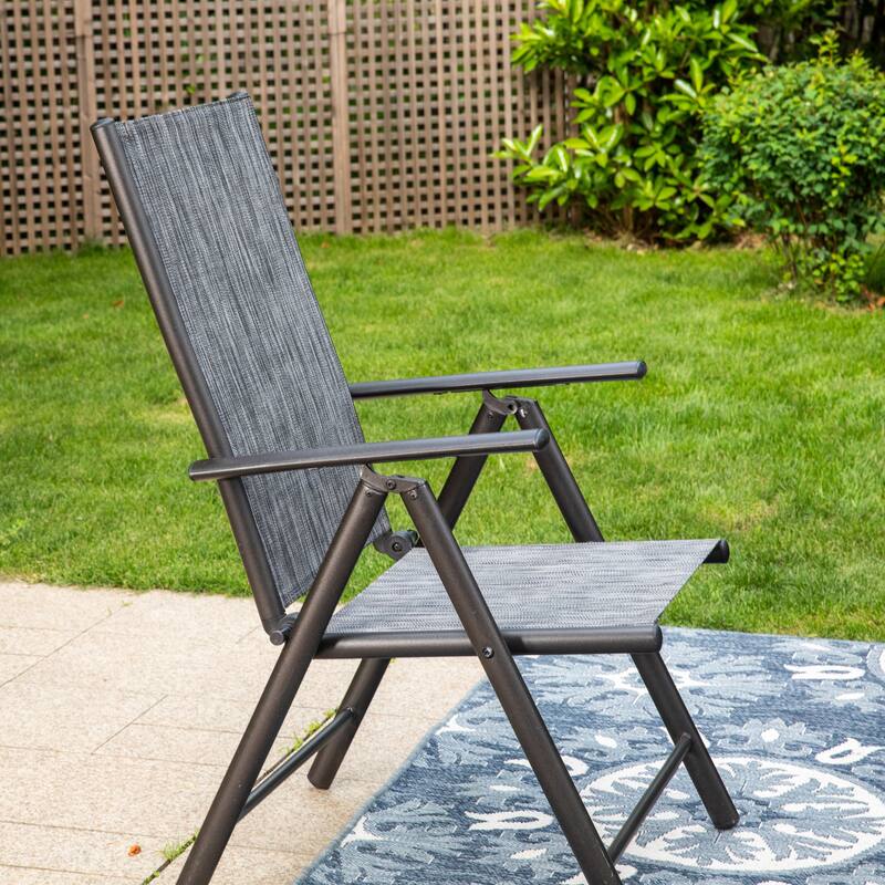 7/9-Piece Patio Dining Set, 6/8 Folding Textilene Chairs and 1 Expandable Table