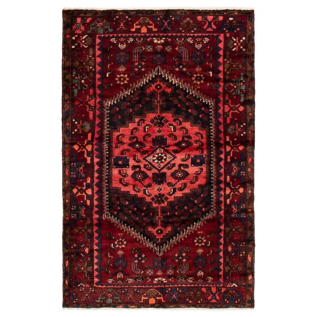 ECARPETGALLERY Hand-knotted Andelz Red Wool Rug - 4'2 x 6'6
