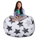 preview thumbnail 146 of 187, Kids Bean Bag Chair Cover Stuffed Animal Storage or Toy Organizer 48 Inch Extra Large - Canvas Sketchy Star on White