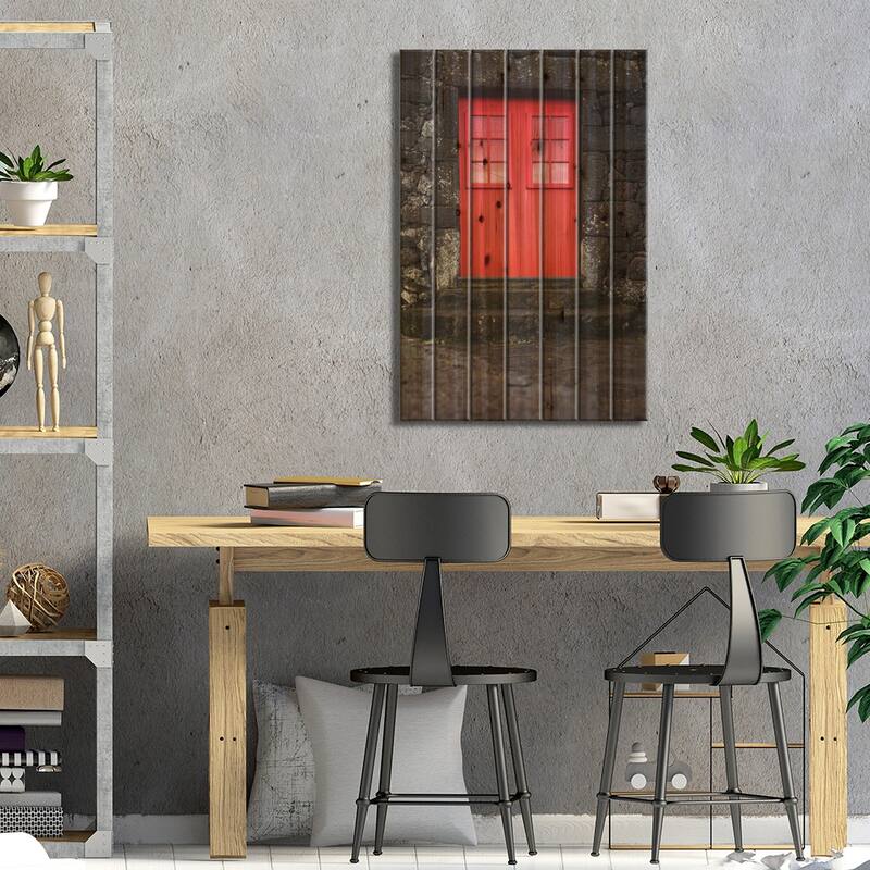Portugal, Pico Island, Porto Cachorro. Old fishing community set in volcanic rock buildings Print On Wood by Walter Bibikow