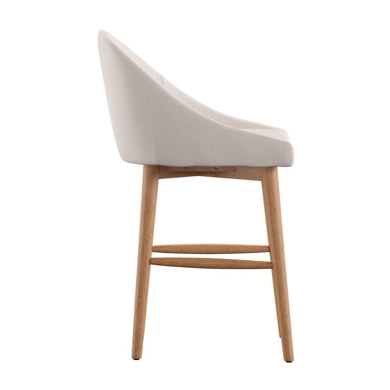 Natoma Natural Mid-Century Wood Stools (Set of 2) iNSPIRE Q Modern