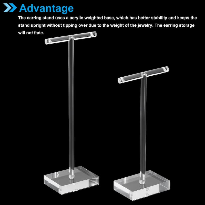Earring Display Stand,2pcs Acrylic Earring Holder Earring Stands T