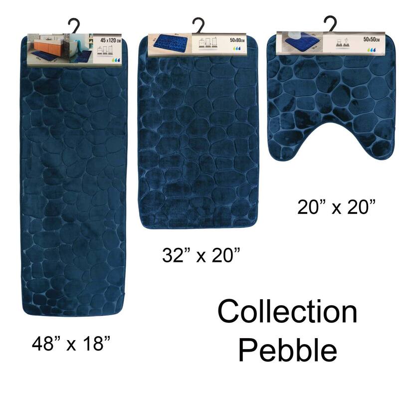 Contour Bath Rug Memory Foam Mat 3D Pebble 20L x 20W