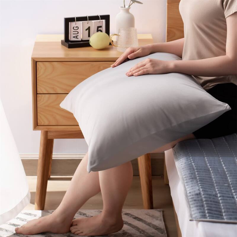 KASENTEX Soft Silky Zipper Cooling Pillow Case - Set of 2 Breathable Pillowcases for Hair and Skin