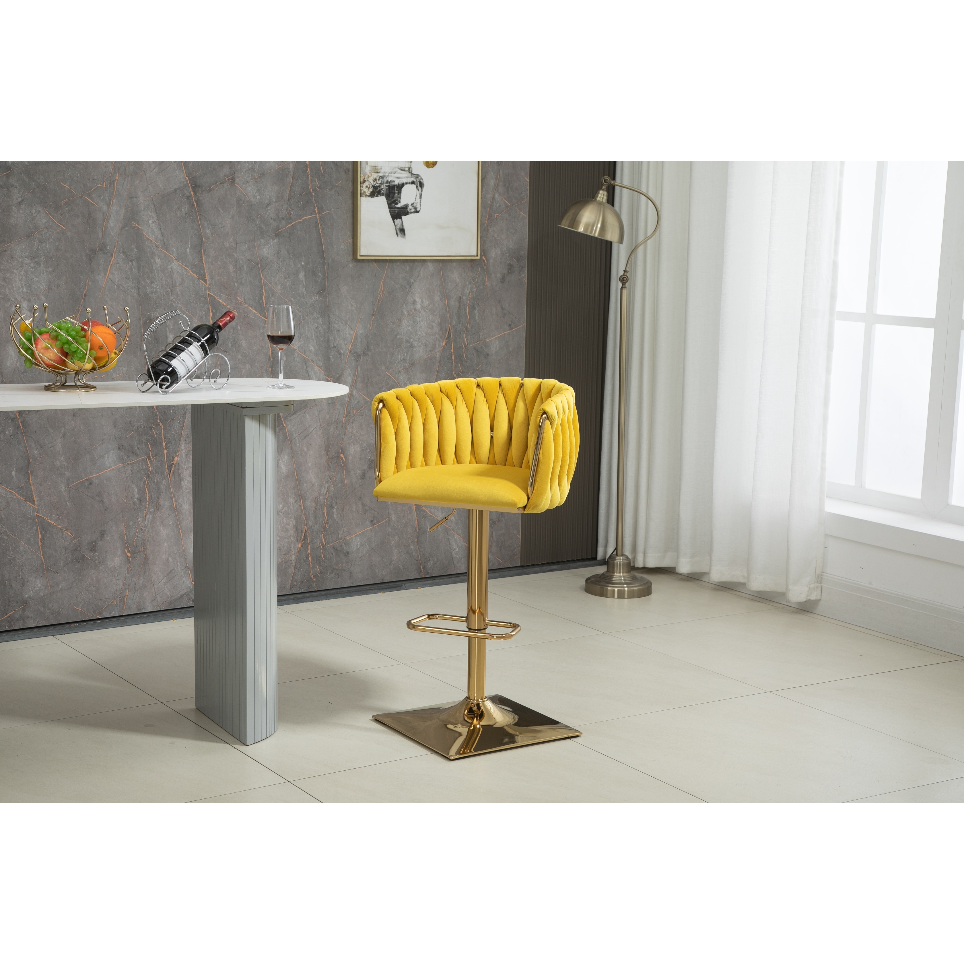 Mustard velvet bar outlet stools