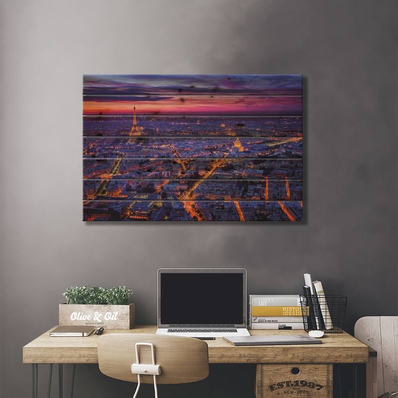 Paris I Print On Wood by Juan Pablo de Miguel - Multi-Color