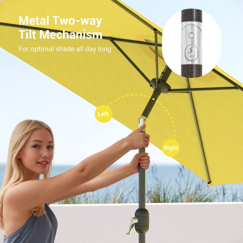 BONOSUKI 6.5x6.5Ft Patio Market Umbrella Weather-Resistant Frame