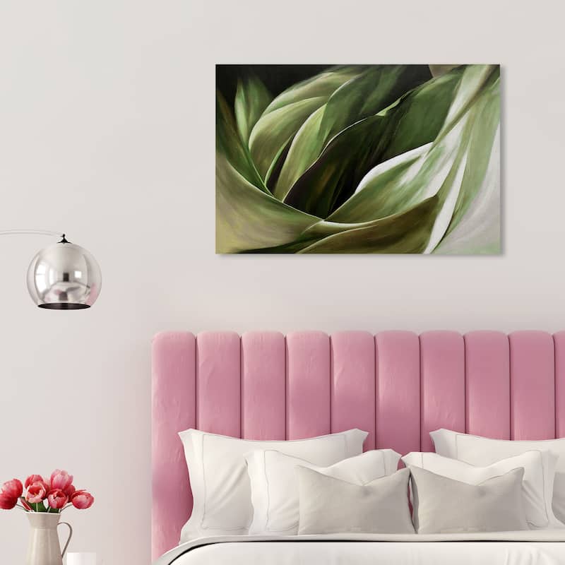 Wynwood Studio Canvas Abstract Olive Perspective Green and Army Green Glam Wall Art Canvas Print - 20 x 30