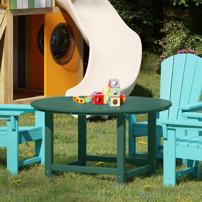 Polytrends Laguna Kids Outdoor 38" Round Poly Dining Table for Children