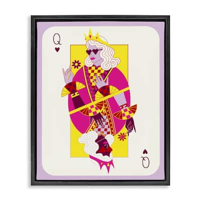 Stupell Trendy Queen Card Framed Floater Canvas Wall Art Design By Grace Popp