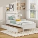 preview thumbnail 5 of 16, Twin Size Wooden Bed Frame with 2 Drawers for Teens and Adults White