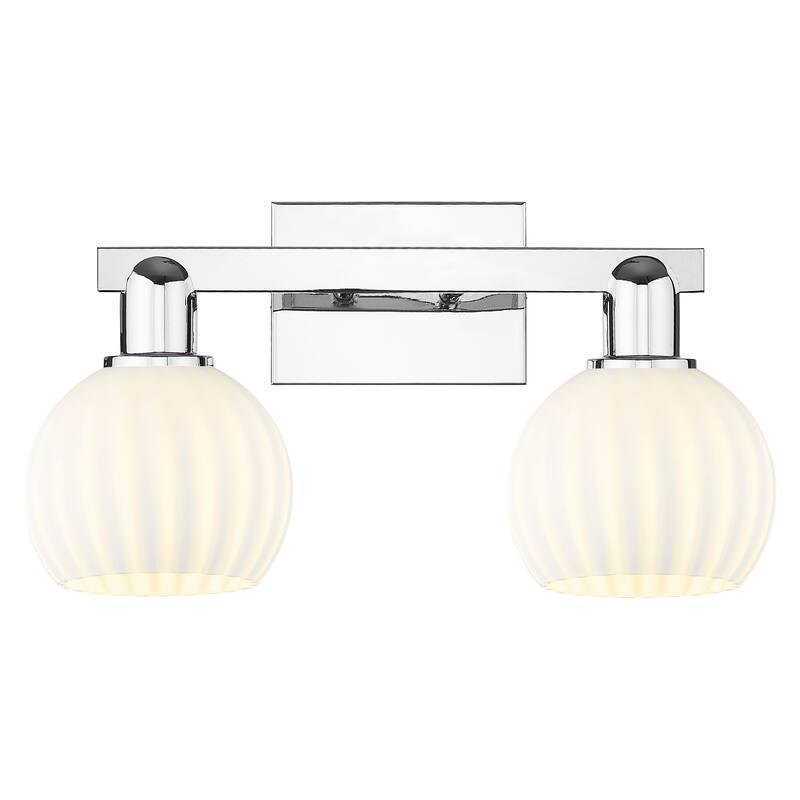 Innovations Lighting Endless Possibilities Arcadia - White Venetian - 2 Light 17" Bath Vanity Light - Polished Chrome